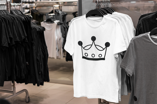 Fearless Crown Classic White with Black Crown T Shirt